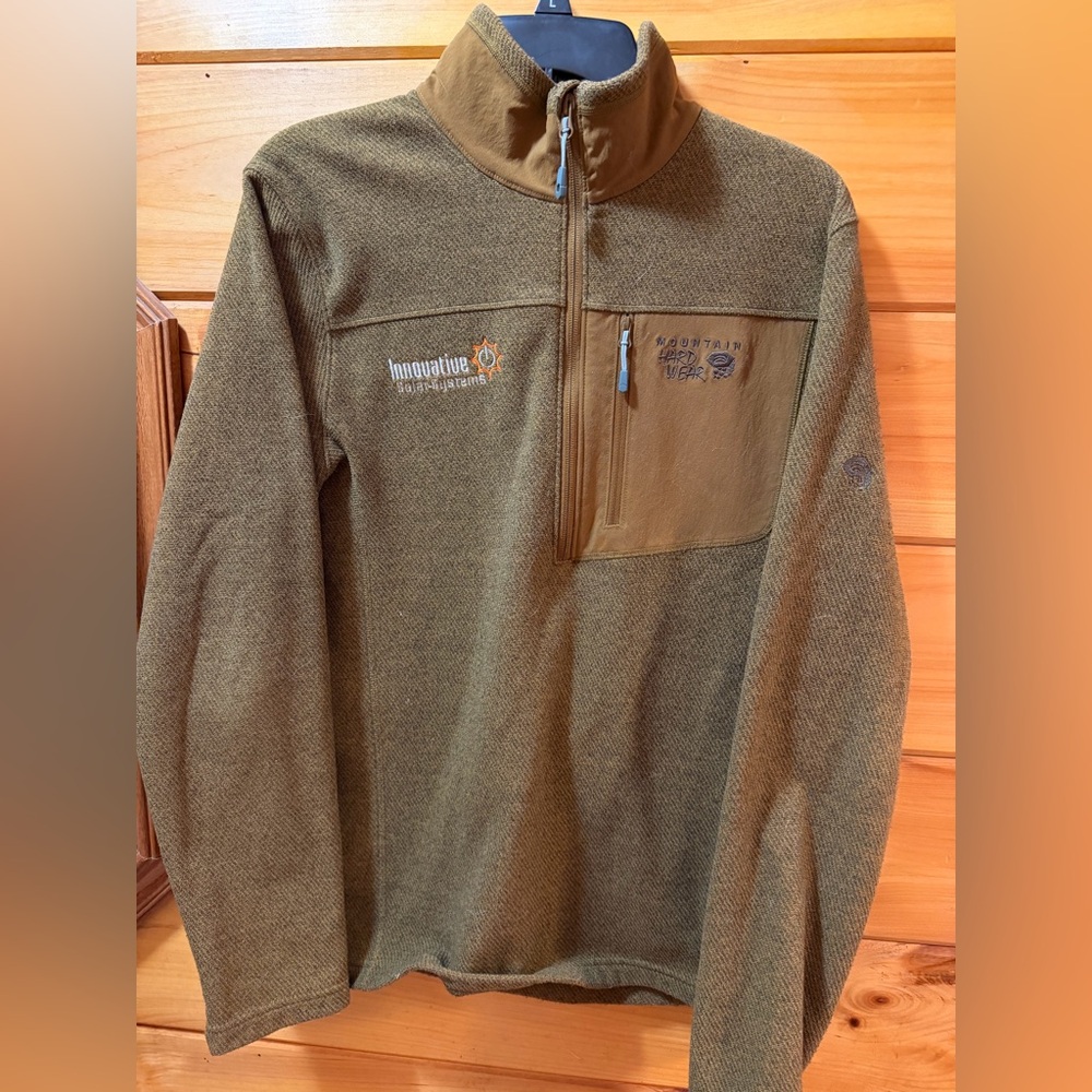 Mountain Hardwear Olive Fleece Jacket with Embroidered Logo